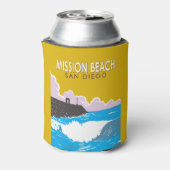ミッションビーチカリフォルニアトラベルアートヴィンテージ 缶クーラー (缶裏面)