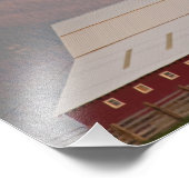 ミッション山脈に対する明るい赤の納屋 フォトプリント            (角)