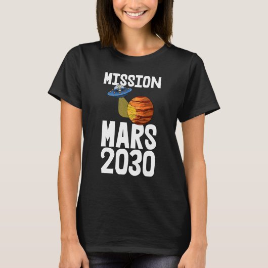 ミッション火星2030青少年宇宙旅行ティーズ火星Pla Tシャツ (正面)