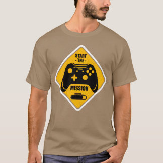 ミッション開始 ビデオゲーム ゲーミング ギフト ゲーマー向け ラウンドTシャツ Tシャツ