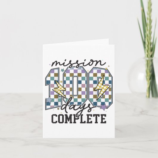 ミッション100日おもしろい学校100日完了 カード (正面)
