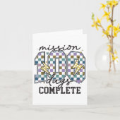 ミッション100日おもしろい学校100日完了 カード (黄色い花)