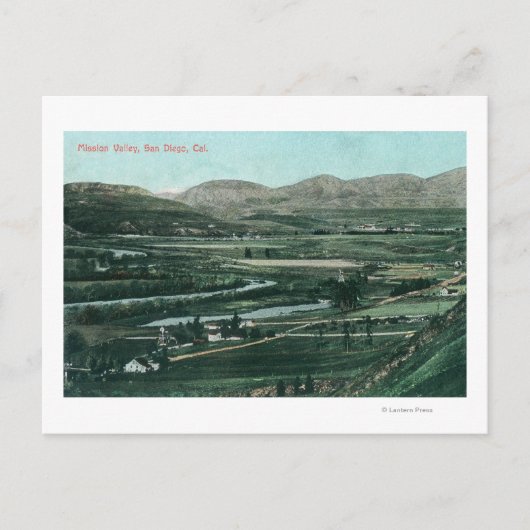 ミッション・バレーの空中表示サンディエゴ(カリフォルニア州) ポストカード (正面)