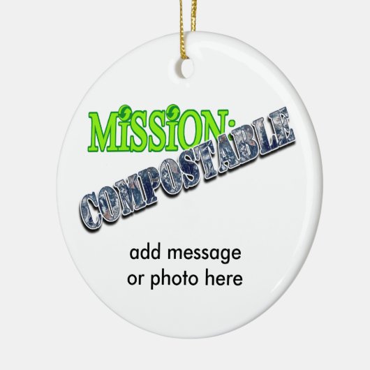 ミッション： COMPOSTABLE セラミックオーナメント (左)