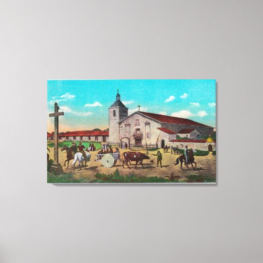 ミッションSanta Clara de Asisサンタクララ（カリフォルニア州） キャンバスプリント (正面)