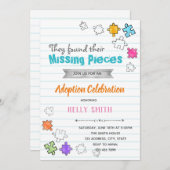ミッシングピース 養子縁組パーティー招待状 招待状 (正面/裏面)