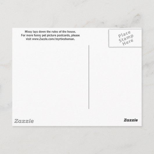 ミッシーが家のルールを決める ポストカード (裏面)