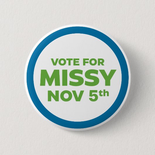 ミッシーのピンに投票 缶バッジ (正面)
