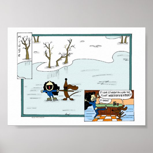 ミッジアンドメリッサフロアスケートで滑る漫画ポスター ポスター (正面)