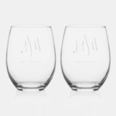 ミッスタイリッシュズ・ミセス・カスタム・の姓結婚名 ステムなしワイングラス (裏面)