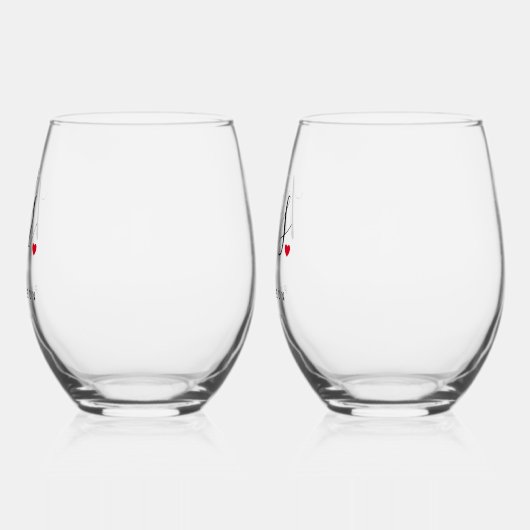 ミッスタイリッシュズ・ミセス・カスタム・の姓結婚名 ステムなしワイングラス (左)