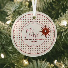 ミッスタイリッシュト・初めてのクリスマス |赤いスノーフレーク ガラスオーナメント