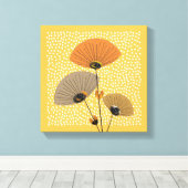 ミッスタイリッシュドモダン・センチュリーフローライラストレーション キャンバスプリント (インサイチュ (ウッドフロア))