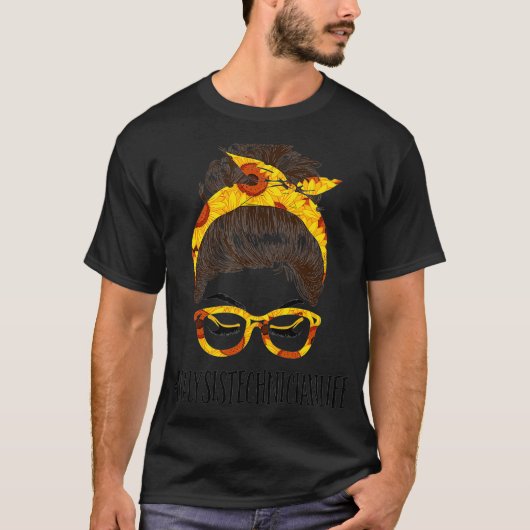 ミッズヘアパン透析技術者ひまわり花 Tシャツ (正面)