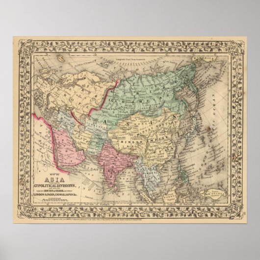 ミッチェルによるアジアの地図 ポスター (正面)