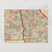 ミッチェルによるジョージア州、アラバマ州地図 ポストカード (正面)