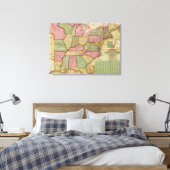 ミッチェルのアメリカ共和国国地図 キャンバスプリント (インサイチュ (寝室))