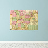 ミッチェルのアメリカ共和国国地図 キャンバスプリント (インサイチュ (ウッドフロア))