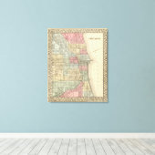 ミッチェルのシカゴの地図 キャンバスプリント (インサイチュ (ウッドフロア))