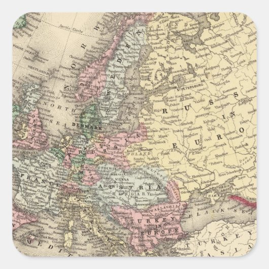 ミッチェルのヨーロッパの地図 スクエアシール (正面)