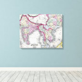 ミッチェルの地図 |インド、チベット、中国、東南アジア キャンバスプリント (インサイチュ (ウッドフロア))