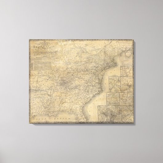 ミッチェルの州の地図統一された キャンバスプリント (正面)