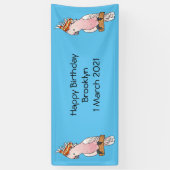 ミッチェル専攻のコッカトゥー鳥マンガイラストレーション 横断幕 (縦)