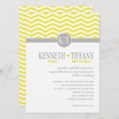 ミッチェル チェブロン モノグラム イエロー ウェディング 招待状 (正面/裏面)