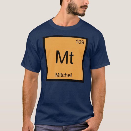 ミッチェル 名前 化学元素周期表 Tシャツ (正面)