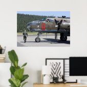 ミッチェルB-25爆撃機の飛行前チェック ポスター (ホームオフィス)