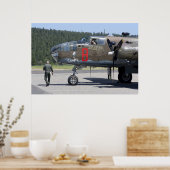 ミッチェルB-25爆撃機の飛行前チェック ポスター (キッチン)