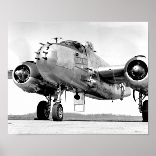 ミッチェルB-25爆撃機 – サンデーパンチ – 第2次世界大戦1945 ポスター (正面)