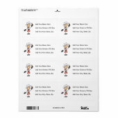 ミッツと木製スプーンを使った女性シェフ ラベル (フルシート)