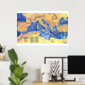 「ミッテルメール： 1982年ミーアスボデンレリーフ、 浮き彫りNG-Karte ... ポスター (ホームオフィス)