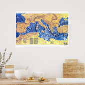 「ミッテルメール： 1982年ミーアスボデンレリーフ、 浮き彫りNG-Karte ... ポスター (キッチン)