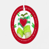 ミッテンスがハートを抱き合うボランティア メタルオーナメント (正面左)