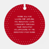 ミッテンスがハートを抱き合うボランティア メタルオーナメント (裏面)