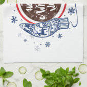 ミッテンスとココア暖かい冬のウィッシュホリデー キッチンタオル (折り畳み)