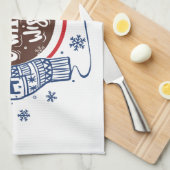 ミッテンスとココア暖かい冬のウィッシュホリデー キッチンタオル (四つ折り)