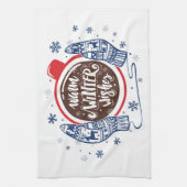 ミッテンスとココア暖かい冬のウィッシュホリデー キッチンタオル (縦)