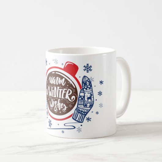 ミッテンスとココア暖かい冬のウィッシュホリデー コーヒーマグカップ (正面右)