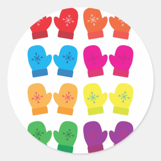 ミッテンスカラーズカラフルスノーフレーク冬衣服 ラウンドシール (正面)
