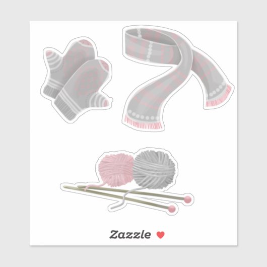 ミッテンススカーフ糸編み物針 シール (シート)