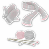 ミッテンススカーフ糸編み物針 シール (正面)