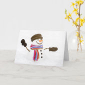ミッテンスフォーデトロイト雪だるまホリデーカード カード (黄色い花)