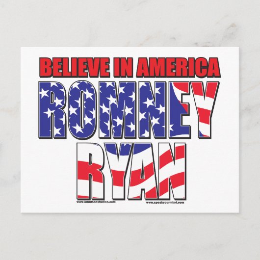 ミット・ロムニーとポール・ライアン ポストカード (正面)