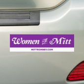 ミット・ロムニーのバンパーステッカーのための女性(紫色) バンパーステッカー (車上)