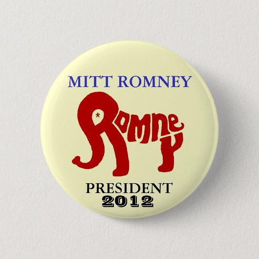 ミット・ロムニーの大統領2012年 缶バッジ (正面)