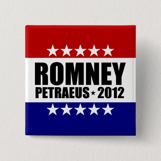 ミット・ロムニーデイヴィッドPetraeus 2012年 缶バッジ (正面)