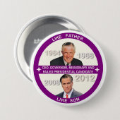 ミット・ロムニー及びジョージRomney 缶バッジ (正面&裏面)